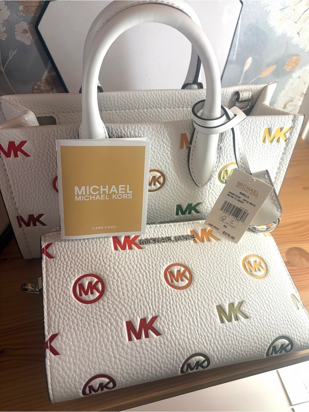 Michael Kors Mirella Rainbow Convertible Crossbody Handbag & Wallet NWT